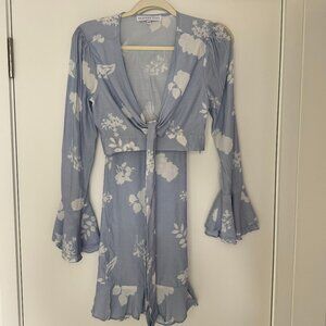 Endless Rose Matching Set - Light Blue and White Floral & Frilly (Size XS)